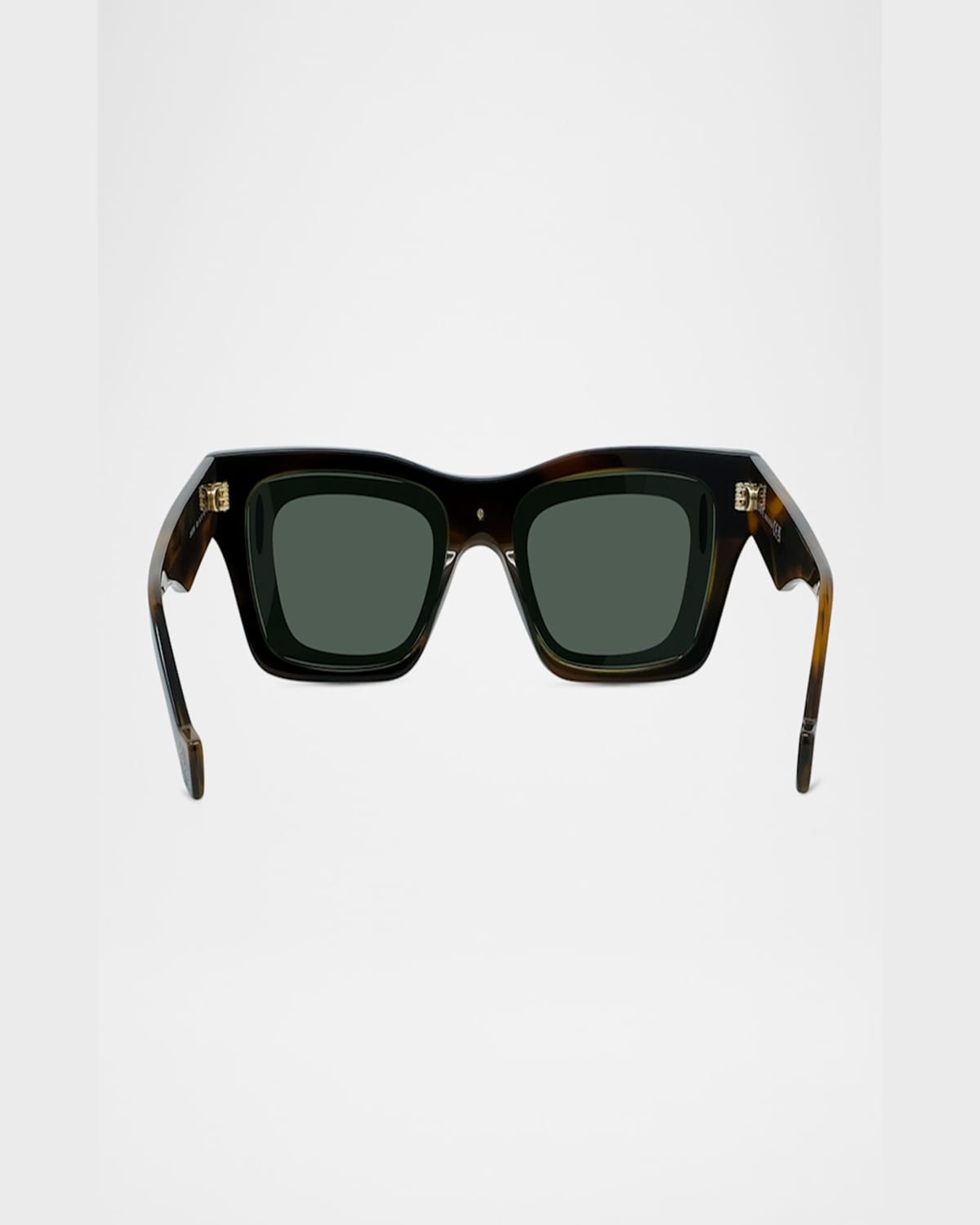 Loewe Men's Signature Layered Acetate Rectangle Sunglasses In Dark Havana Green