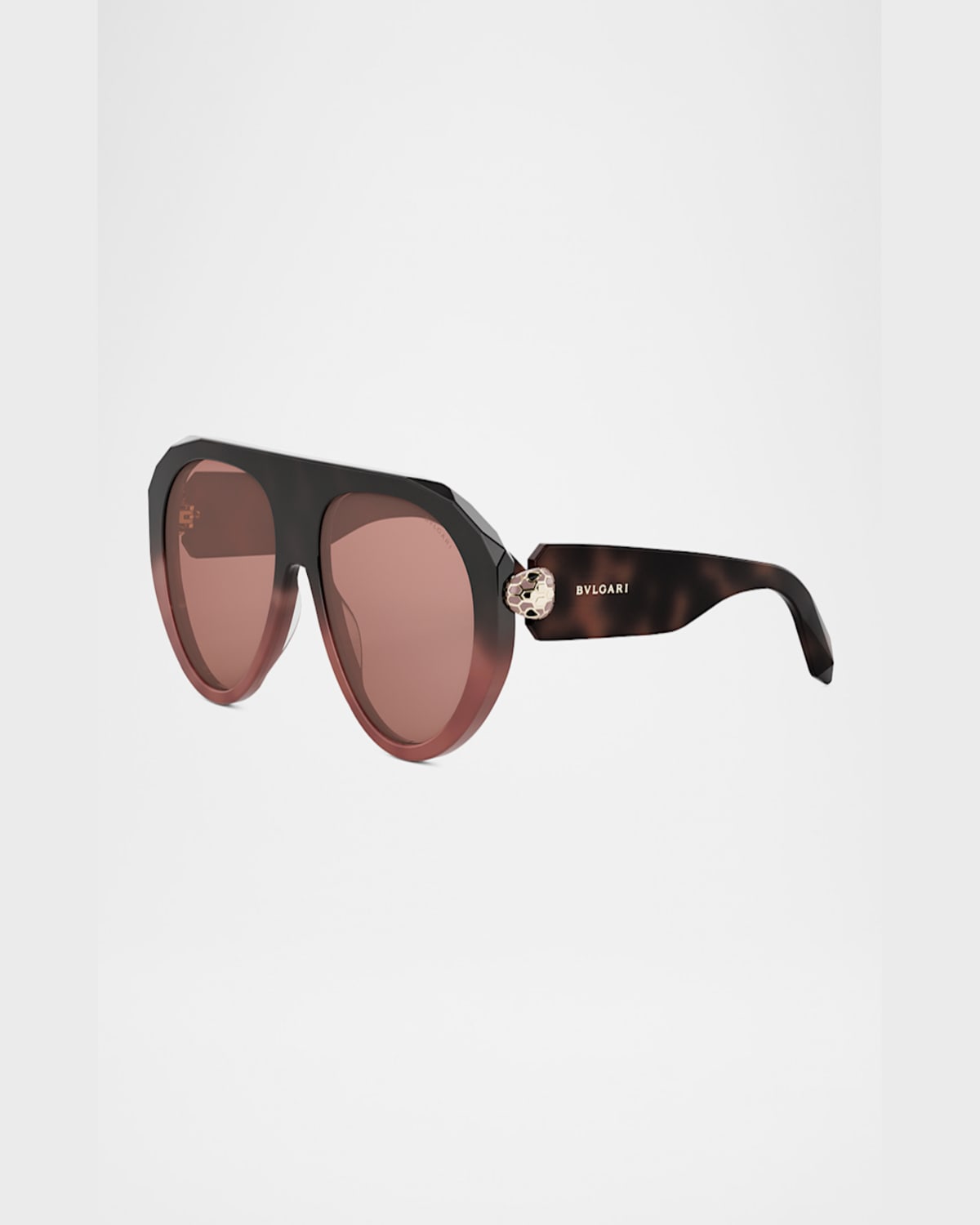Bvlgari Serpenti Forever Acetate Aviator Sunglasses In Brown
