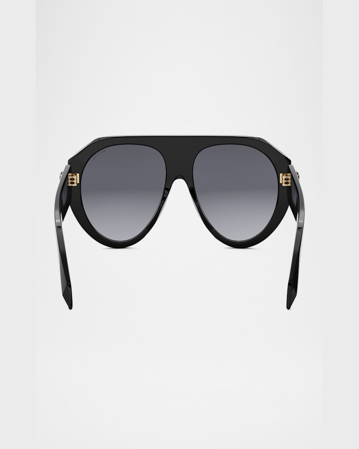 Bvlgari Serpenti Forever Acetate Aviator Sunglasses In Shiny Blackgradient Smoke