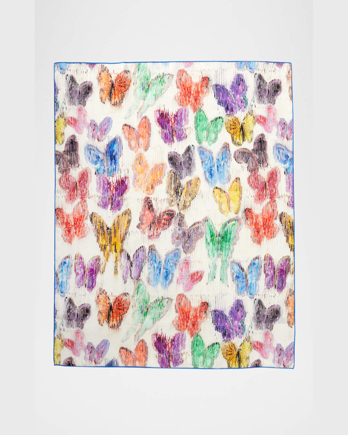 Hunt Slonem Spring Butterflies Printed Linen Dinner Napkin In Multi Color