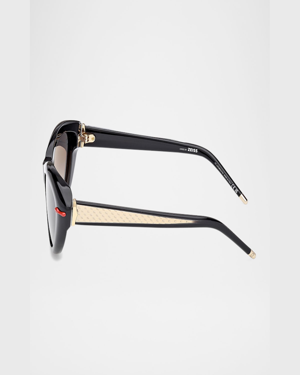 Christian Louboutin So Kate 55mm Gradient Cat Eye Sunglasses In Shiny Black With Shiny Pale Gold Smoke Gradient Lens