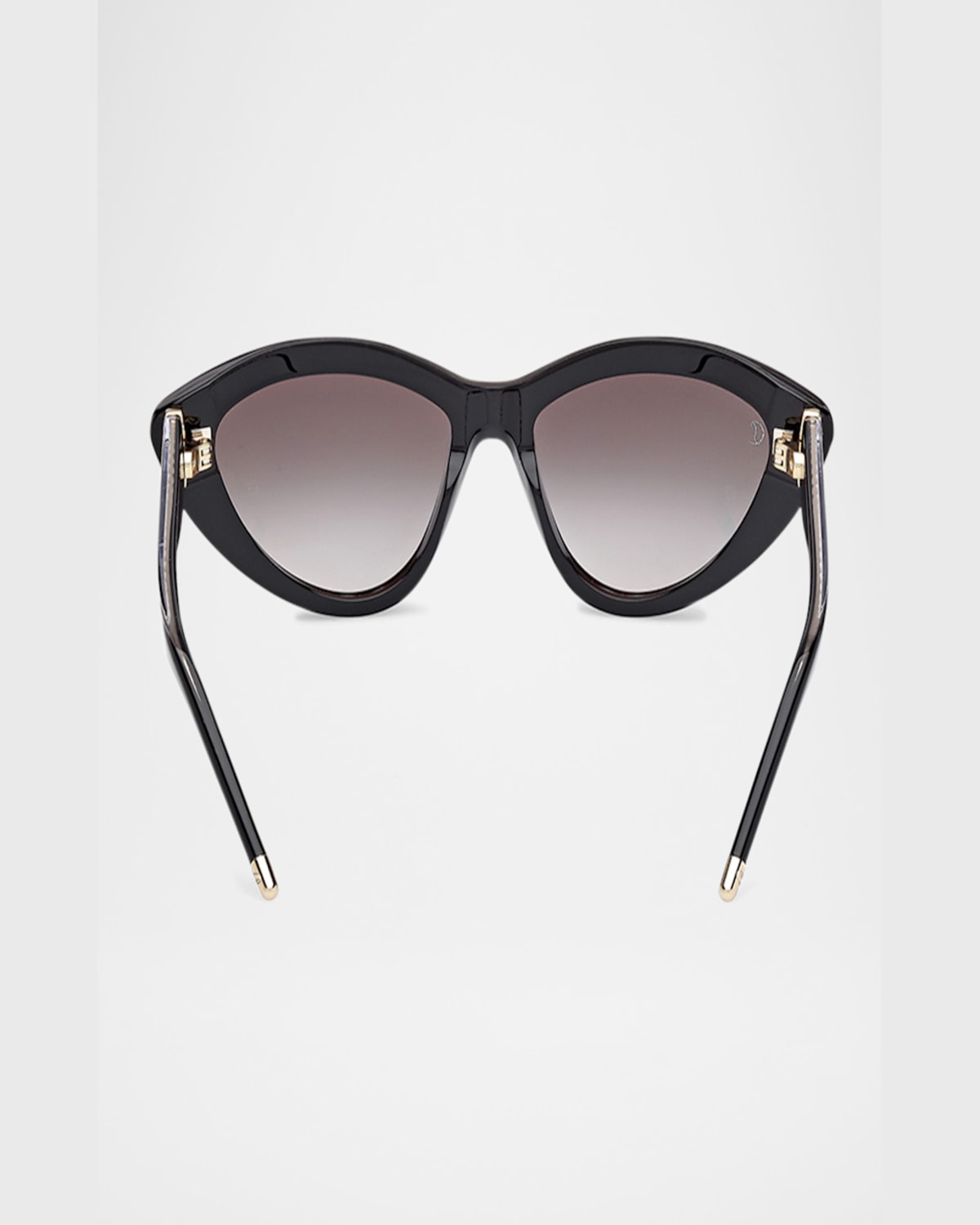 Christian Louboutin So Kate 55mm Gradient Cat Eye Sunglasses In Shiny Black With Shiny Pale Gold Smoke Gradient Lens