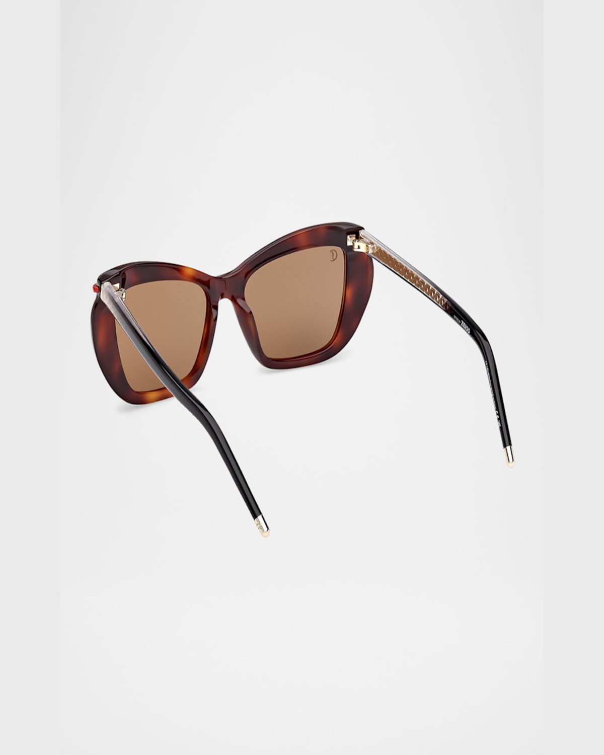 Christian Louboutin Square Acetate Sunglasses In Classic Havana Shiny Pale Gold Brown