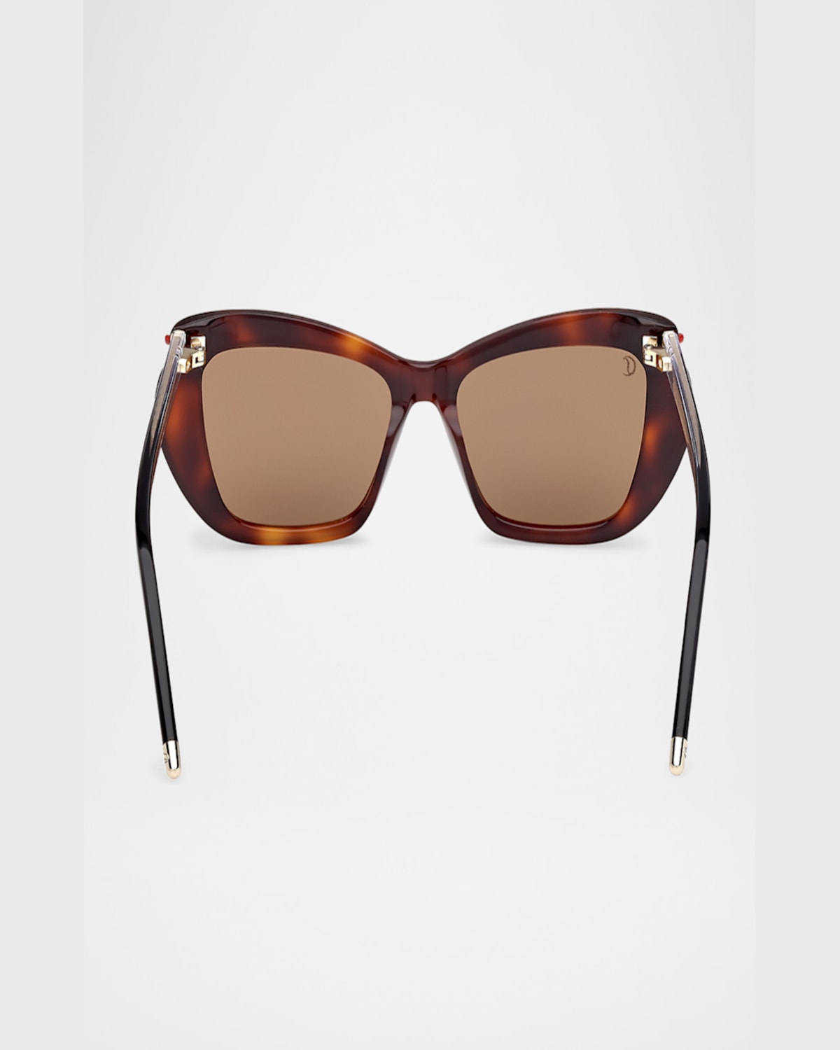 Christian Louboutin Square Acetate Sunglasses In Classic Havana Shiny Pale Gold Brown