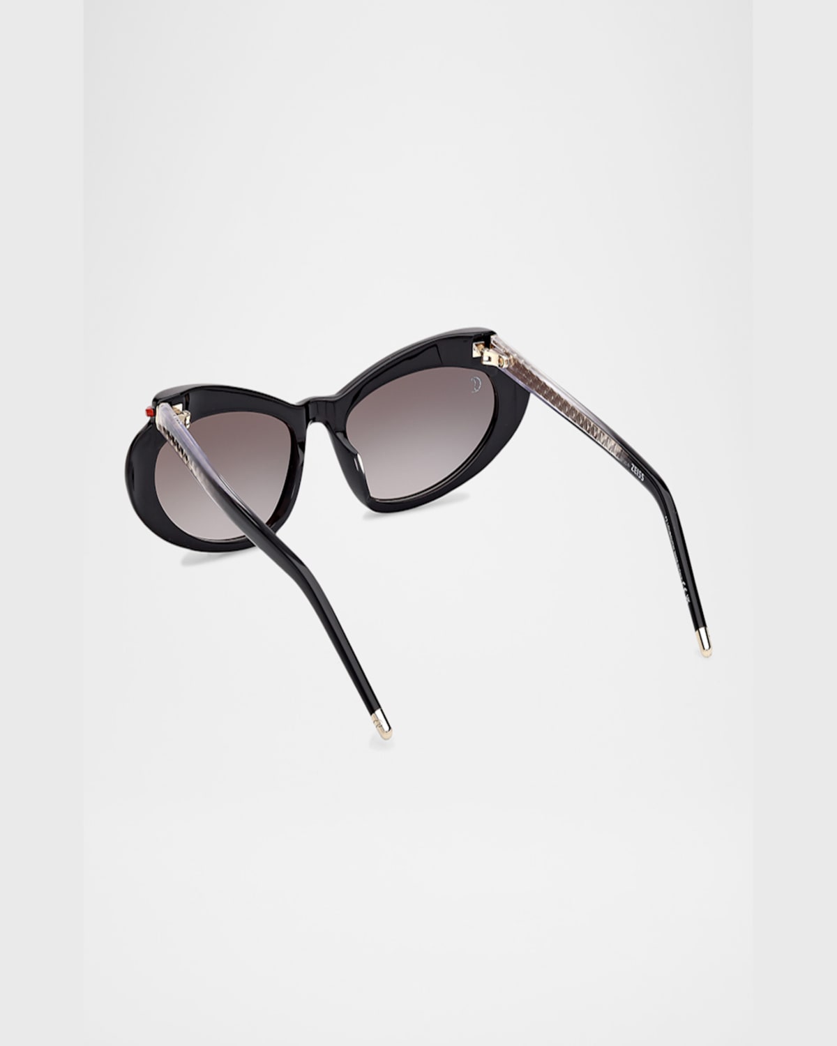 Christian Louboutin Acetate Aviator Sunglasses In Shiny Black With Shiny Pale Gold