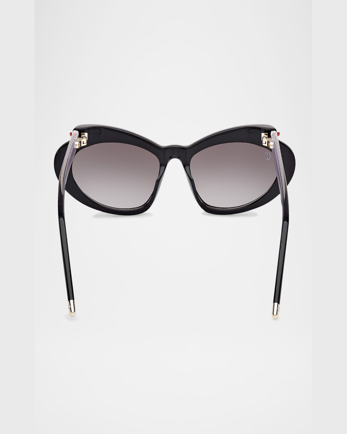 Christian Louboutin Acetate Aviator Sunglasses In Shiny Black With Shiny Pale Gold