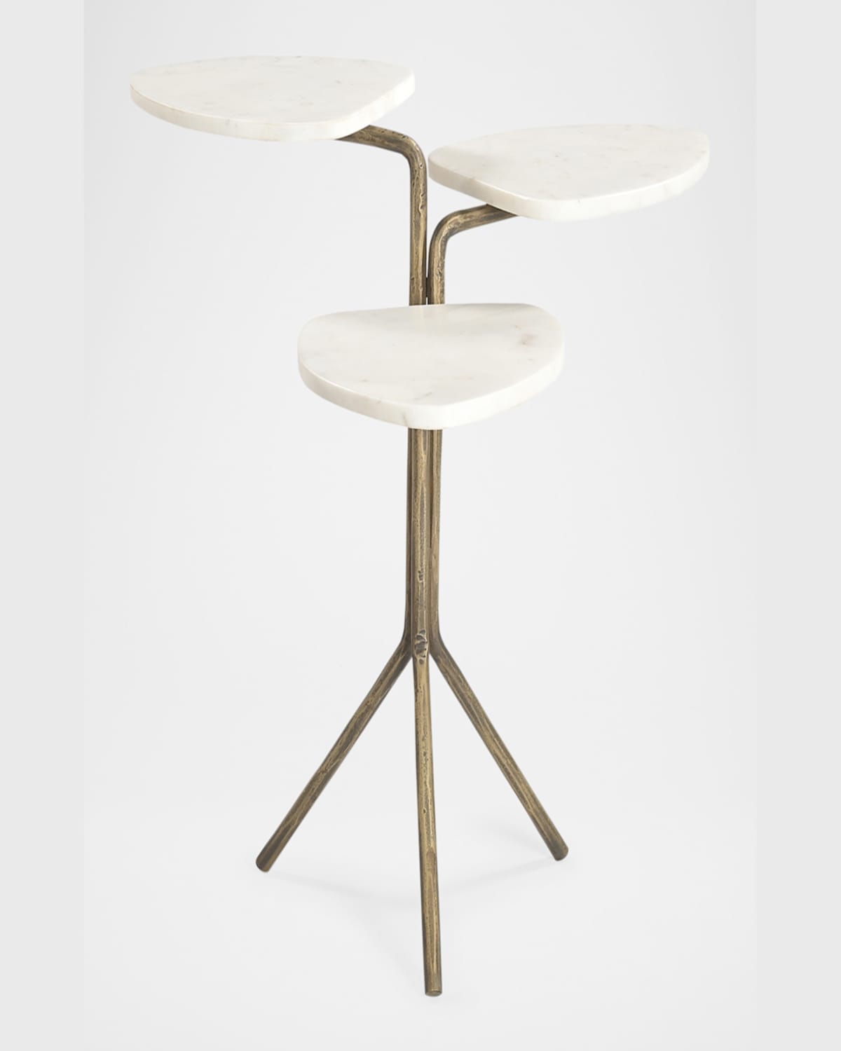 Shop Katherine Noble By Bmc Alpine Accent Table In Brass/white