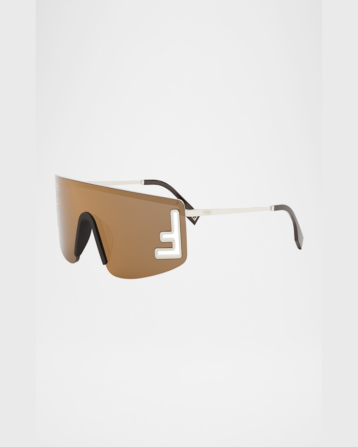 Fendi Sport Wrap Around Sunglasses In Gold Brown Mirror