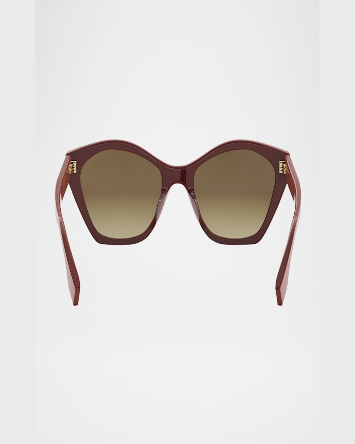 Fendi Lettering Square Acetate Sunglasses In Shiny Red Gradient Brown