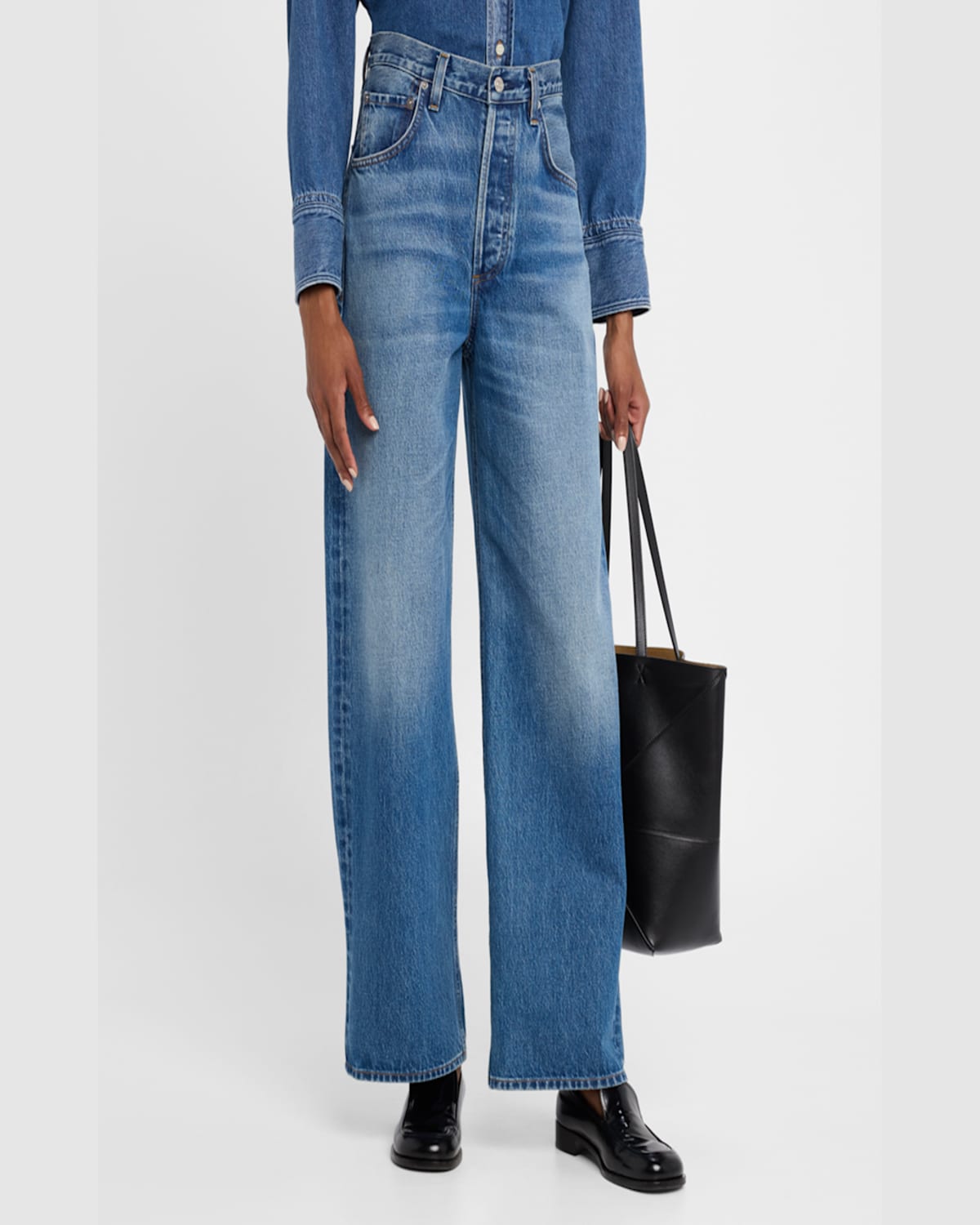 Good Work By Argent X Citizens Of Humanity Ayla Baggy Straight-leg Cotton Denim Jeans