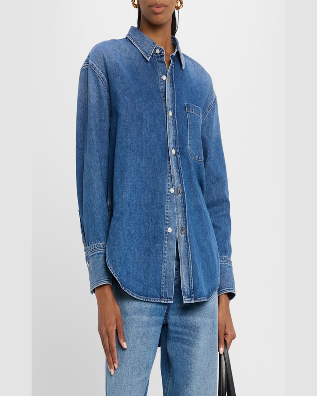 Good Work By Argent X Citizens Of Humanity Harris Button-down Cotton Denim Shirt