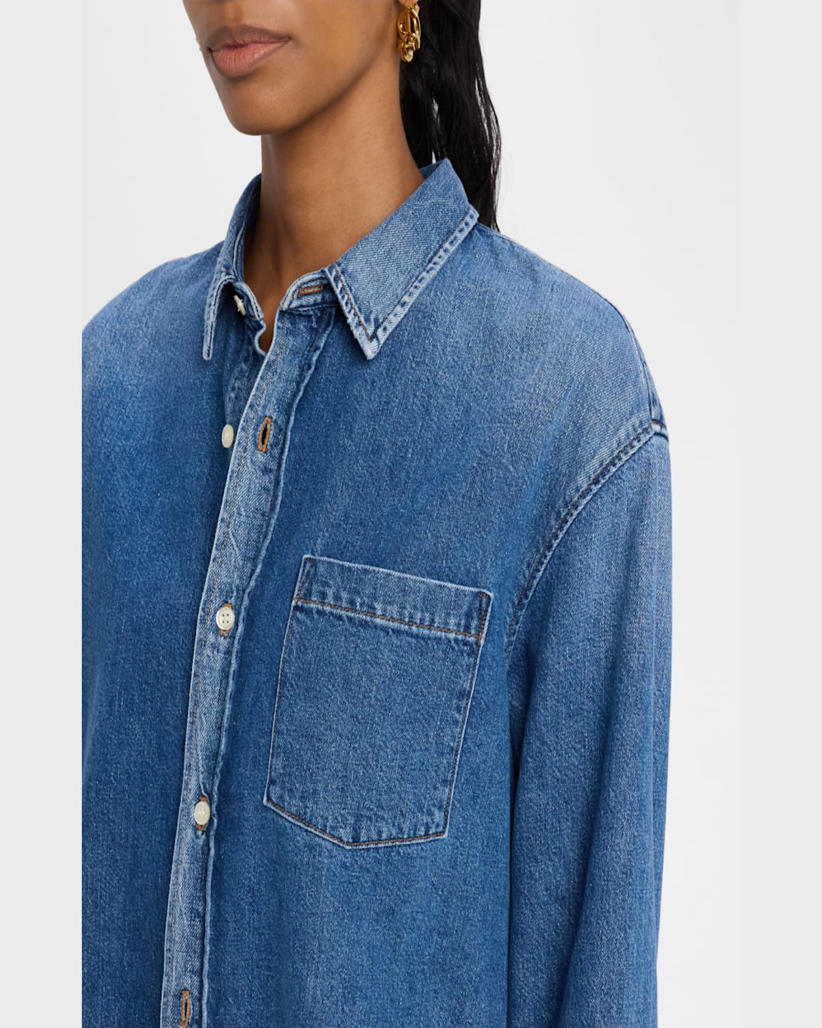 Good Work By Argent X Citizens Of Humanity Harris Button-down Cotton Denim Shirt