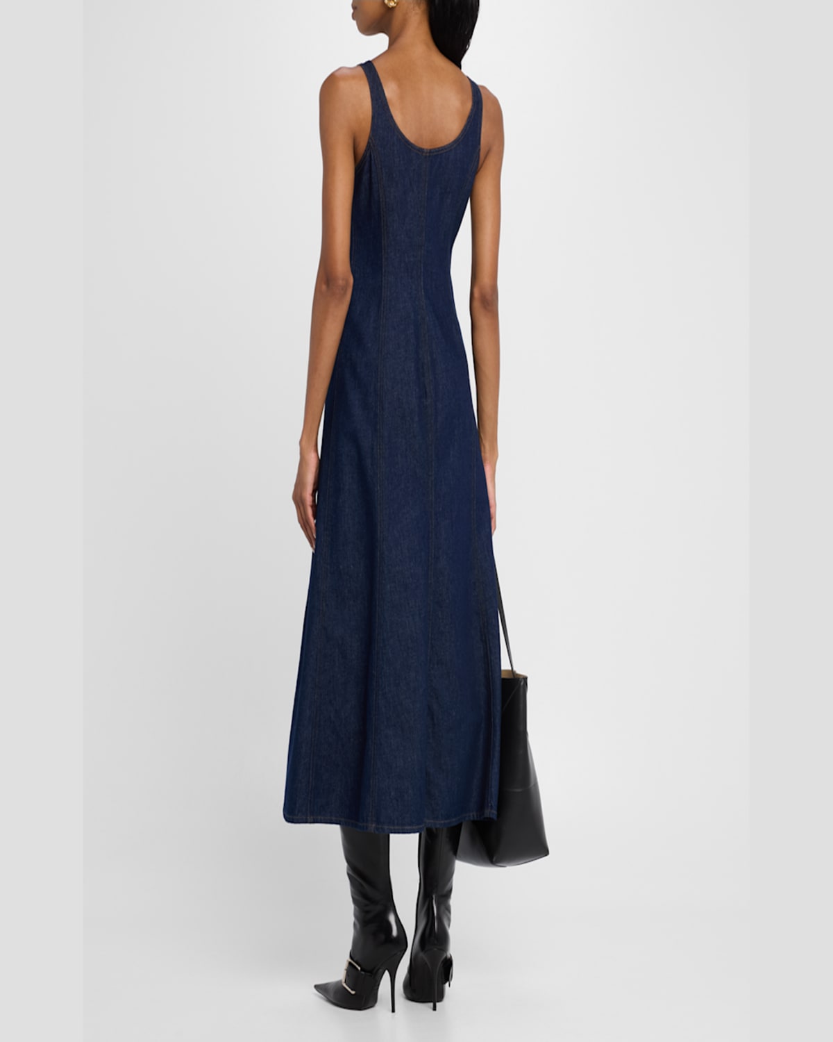 Good Work By Argent X Citizens Of Humanity Farrow Sleeveless Cotton Denim Midi Dress