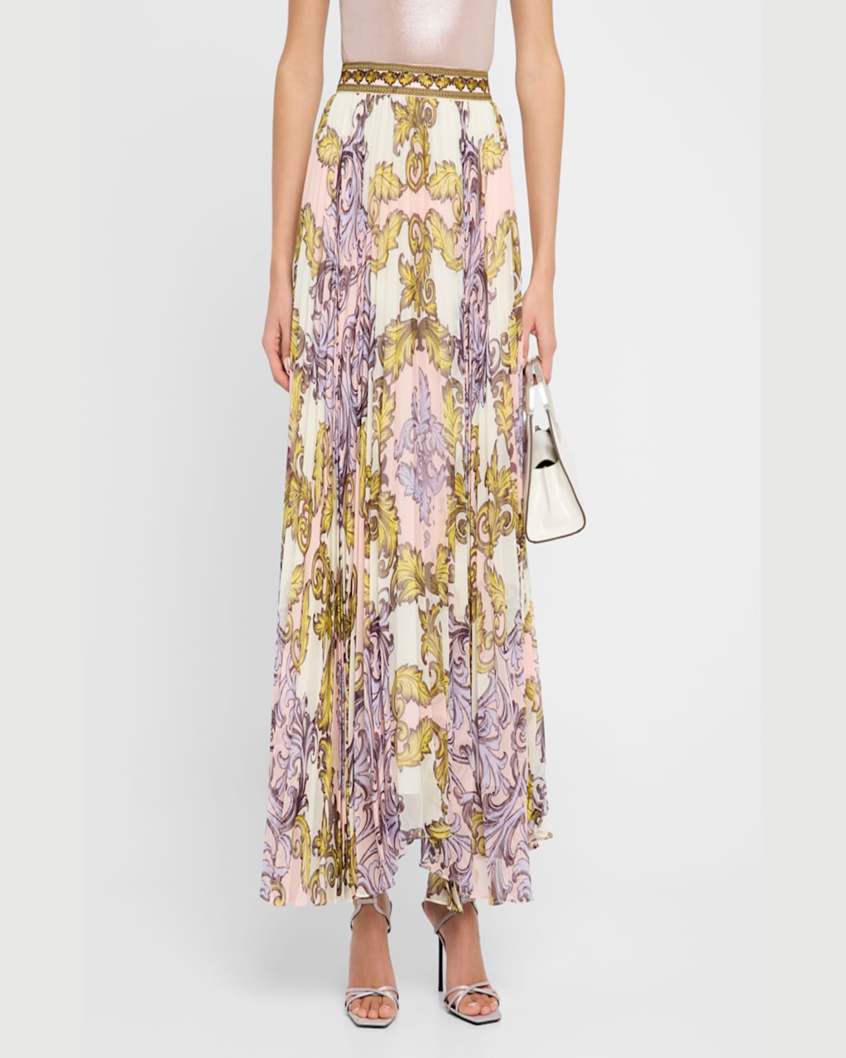 Alice And Olivia Acanthus Print Maxi Skirt In Day Dreamer