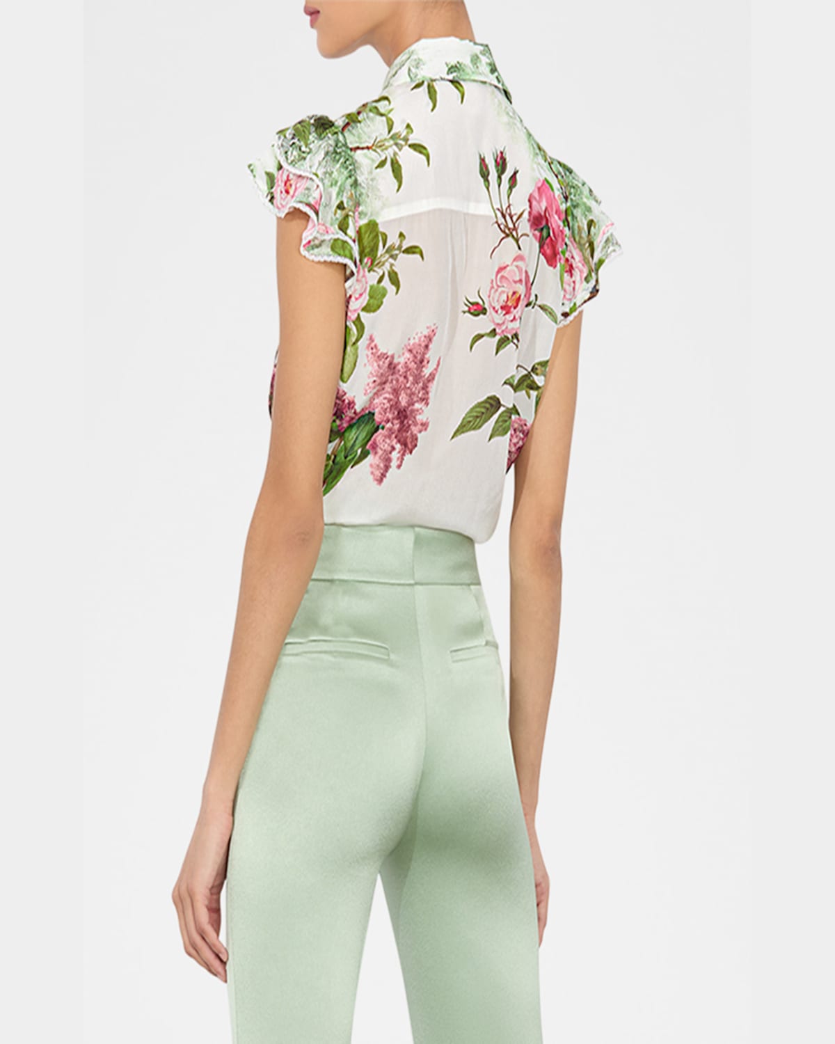 Alice And Olivia Alice + Olivia Minda Silk Blouse In Rose Whisper