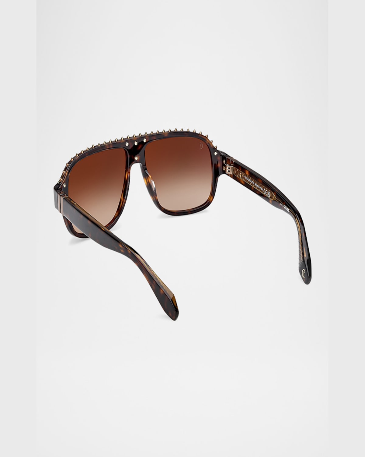 Christian Louboutin Men's Lb0005m Acetate Aviator Sunglasses In Classic Havana Shiny Bronze Brown Gradient Lens