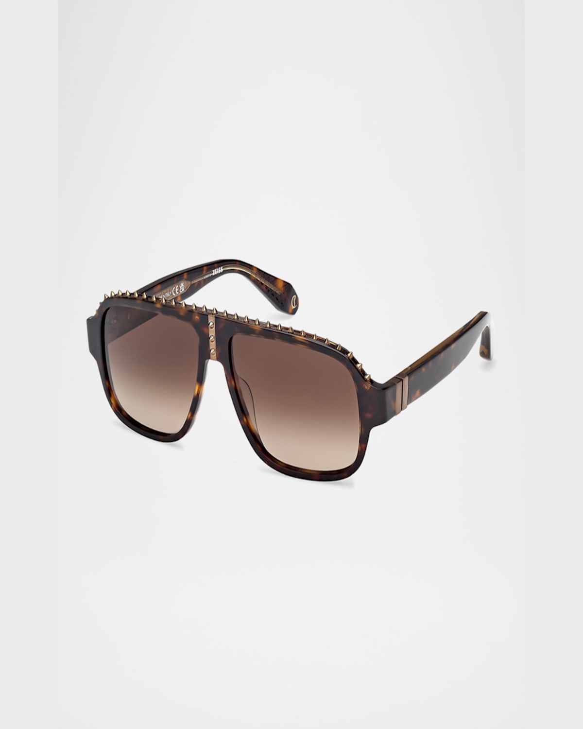 Christian Louboutin Men's Lb0005m Acetate Aviator Sunglasses In Classic Havana Shiny Bronze Brown Gradient Lens