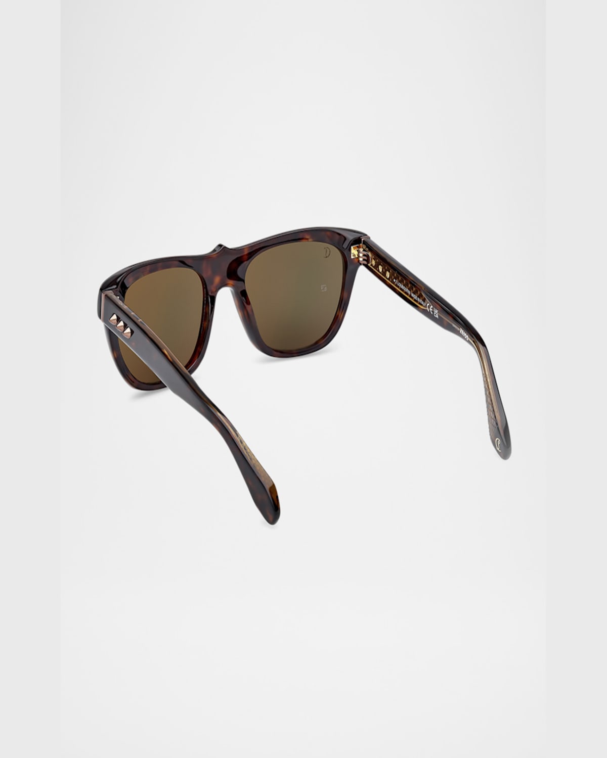 Christian Louboutin Men's Lb0006m Acetate Square Sunglasses In Classic Havana Shiny Bronze Green Lens