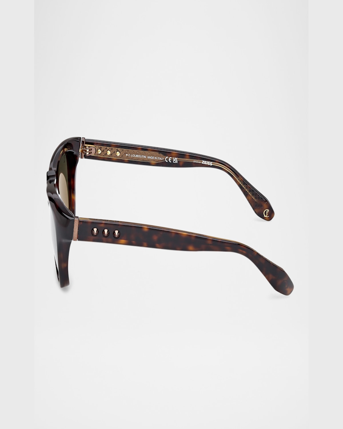 Christian Louboutin Men's Lb0006m Acetate Square Sunglasses In Classic Havana Shiny Bronze Green Lens