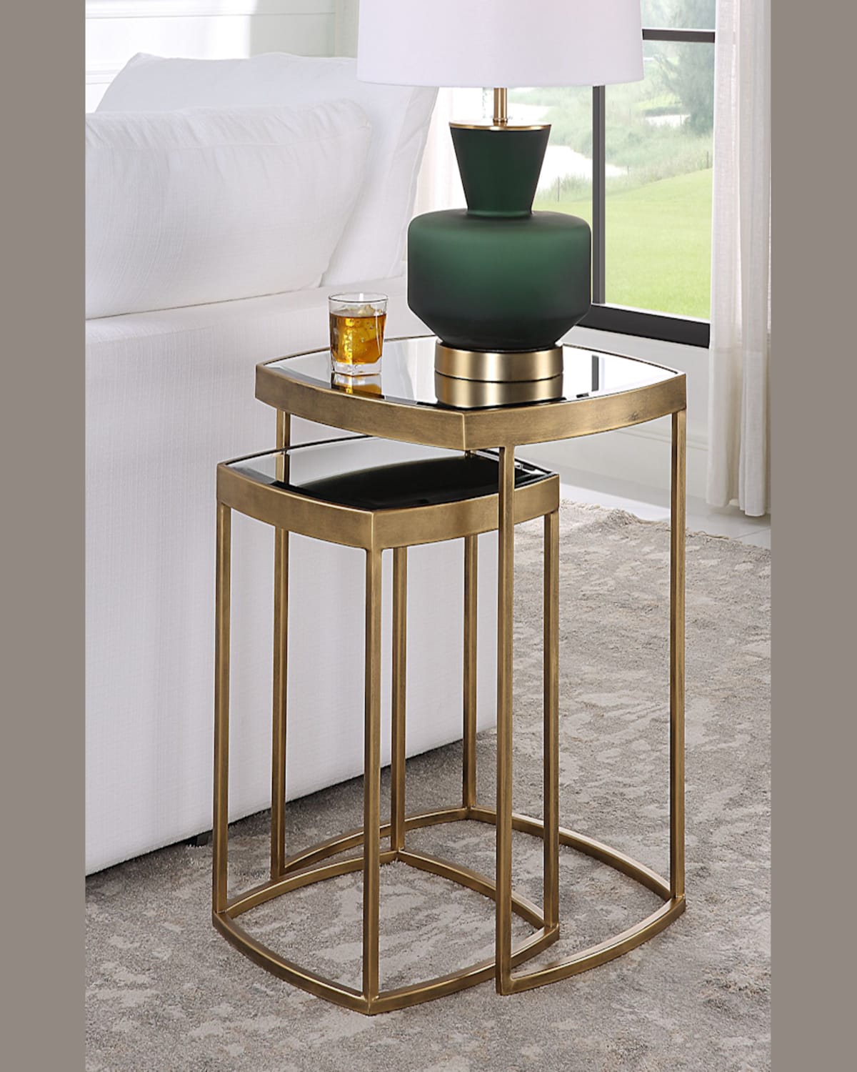 The Uttermost Co Vista Nesting Tables, Set Of 2 In Antique Gold