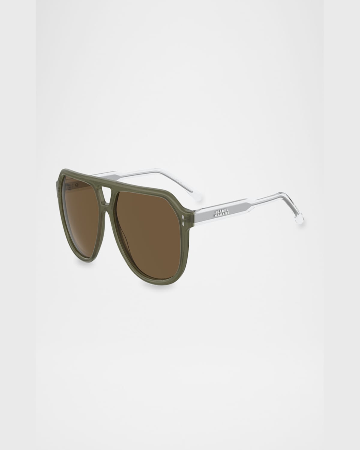 Isabel Marant Acetate Aviator Sunglasses In Khaki