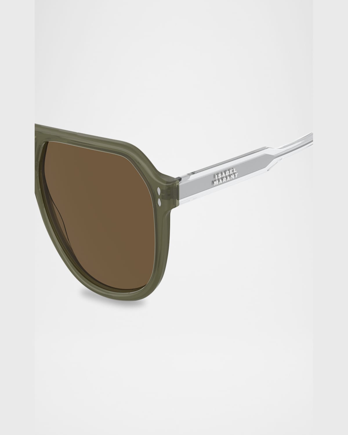 Isabel Marant Acetate Aviator Sunglasses In Khaki