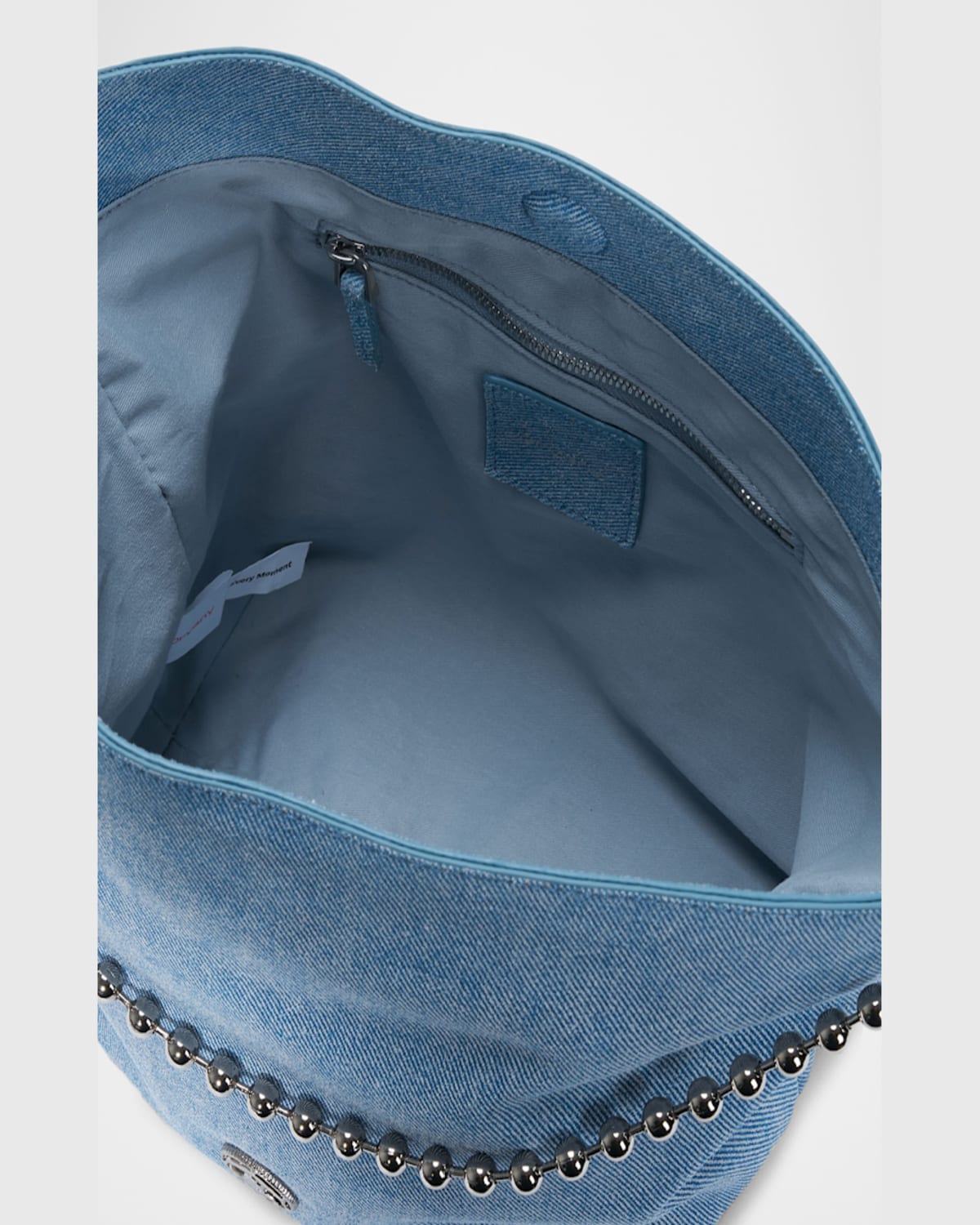 ORYANY BALL CHAIN DENIM-PRINT LEATHER BUCKET BAG 