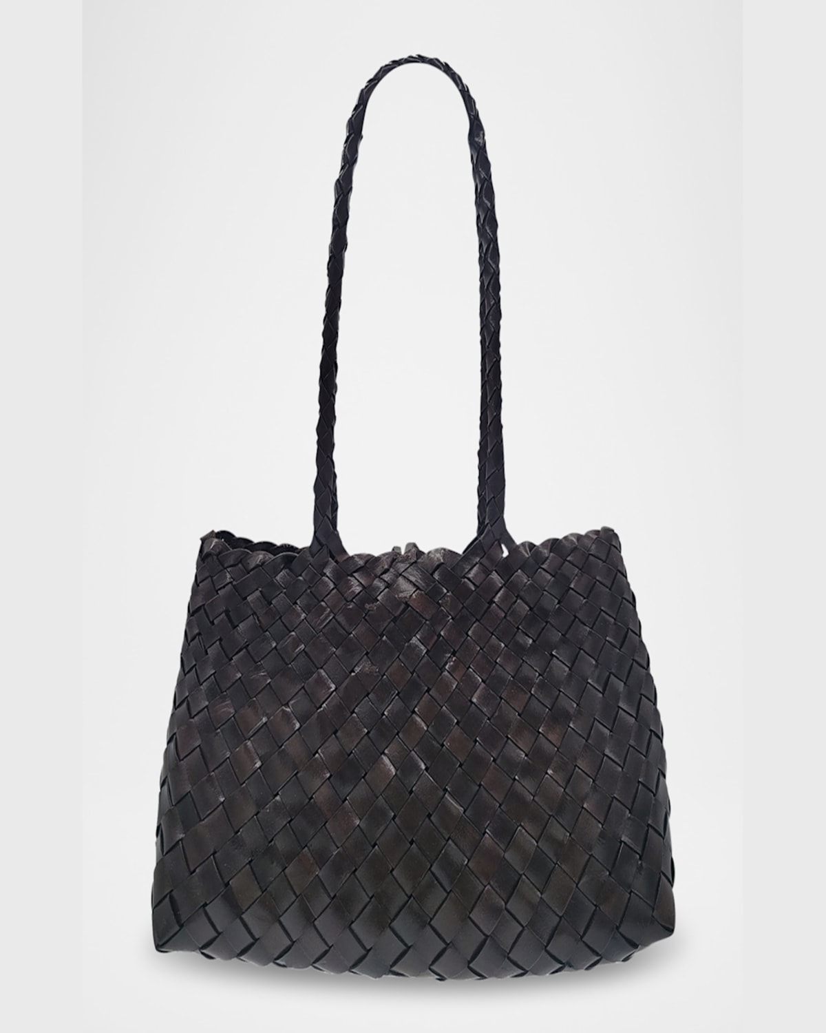 ORYANY CROISSANT WOVEN LEATHER SHOULDER BAG 