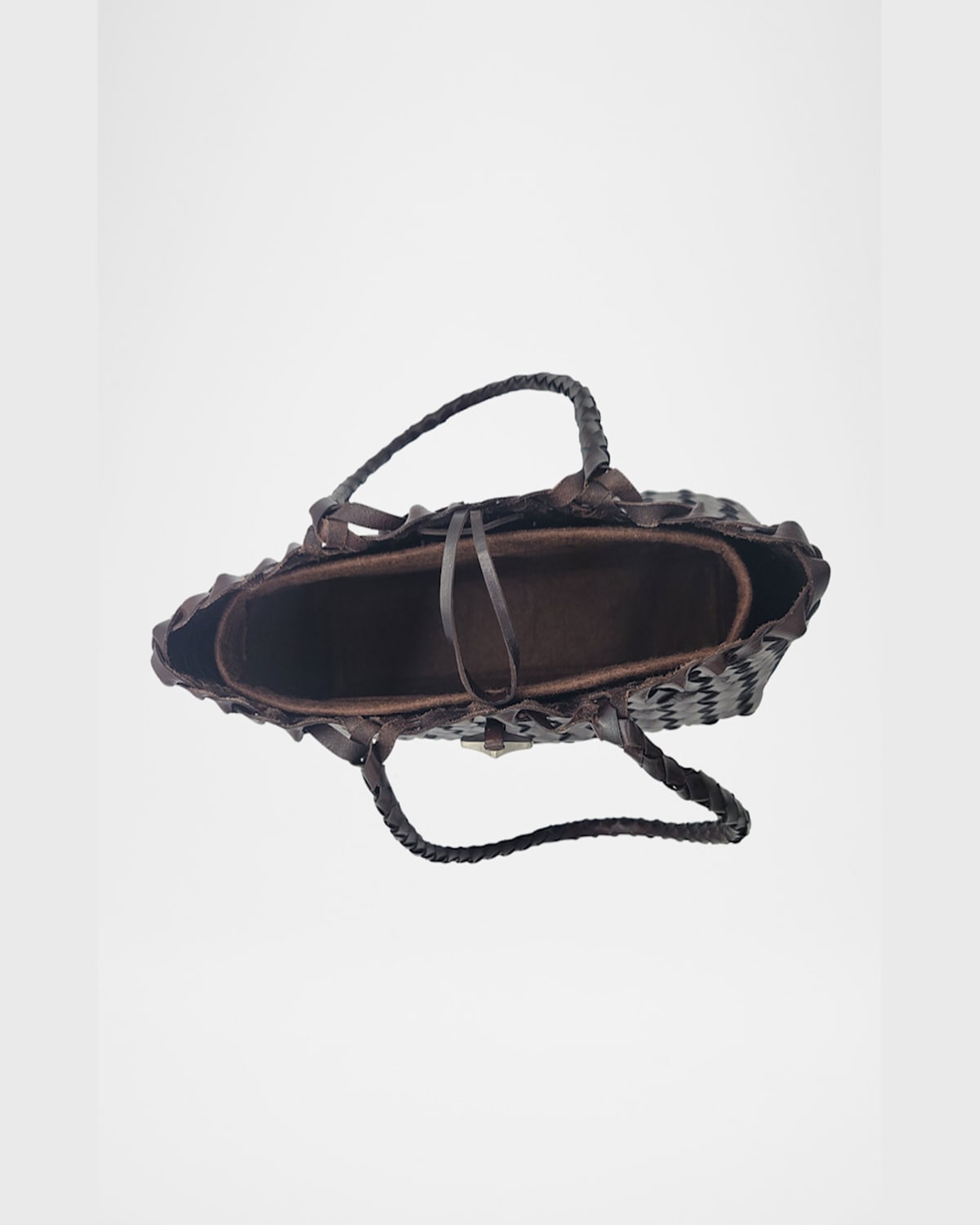 ORYANY CROISSANT WOVEN LEATHER SHOULDER BAG 