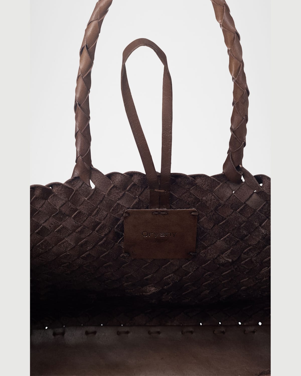 ORYANY KAYLA WOVEN LEATHER TOTE BAG 