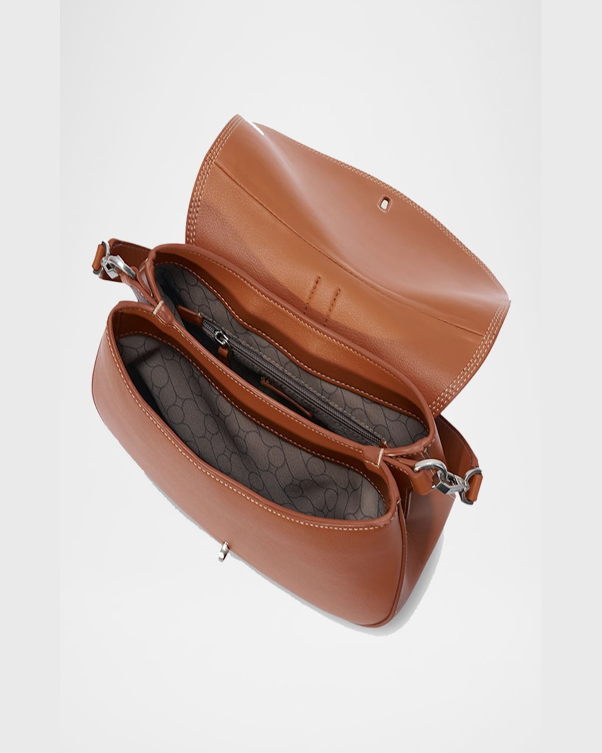 Shop Oryany Kech Western Stitch Leather Crossbody Bag In Tiki Tan