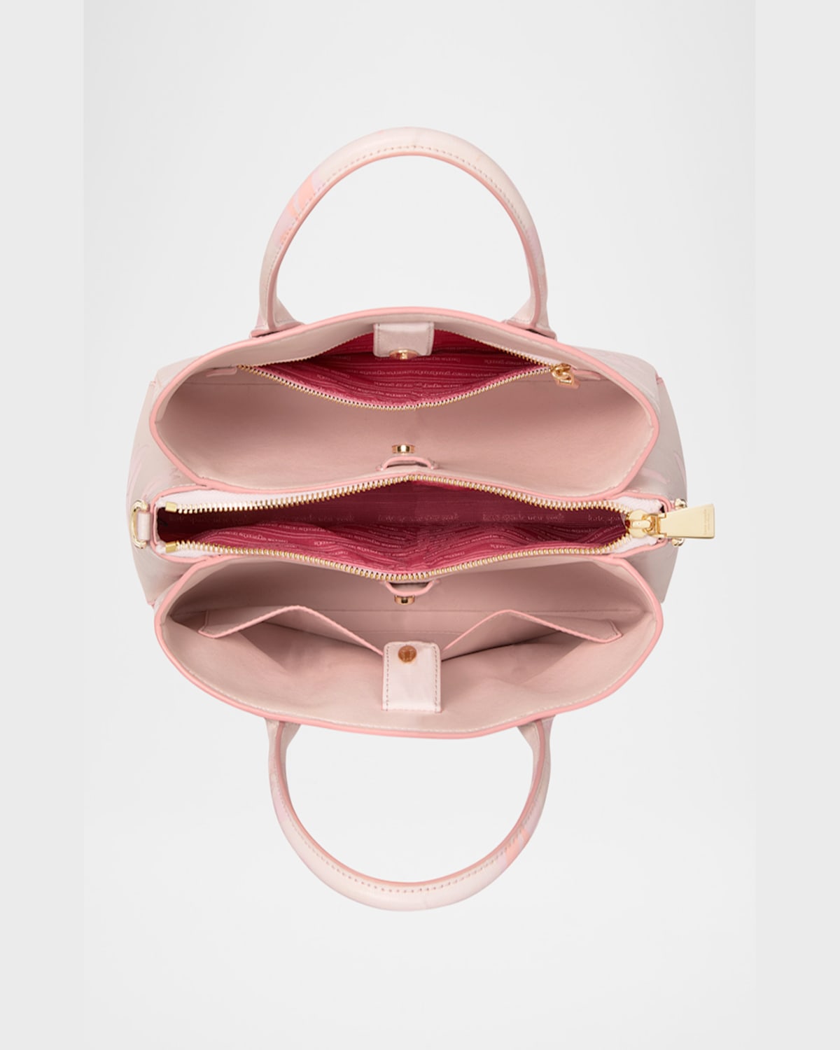 Kate Spade Serena Spring Pansies Leather Satchel Bag In Blush Cloud Multi