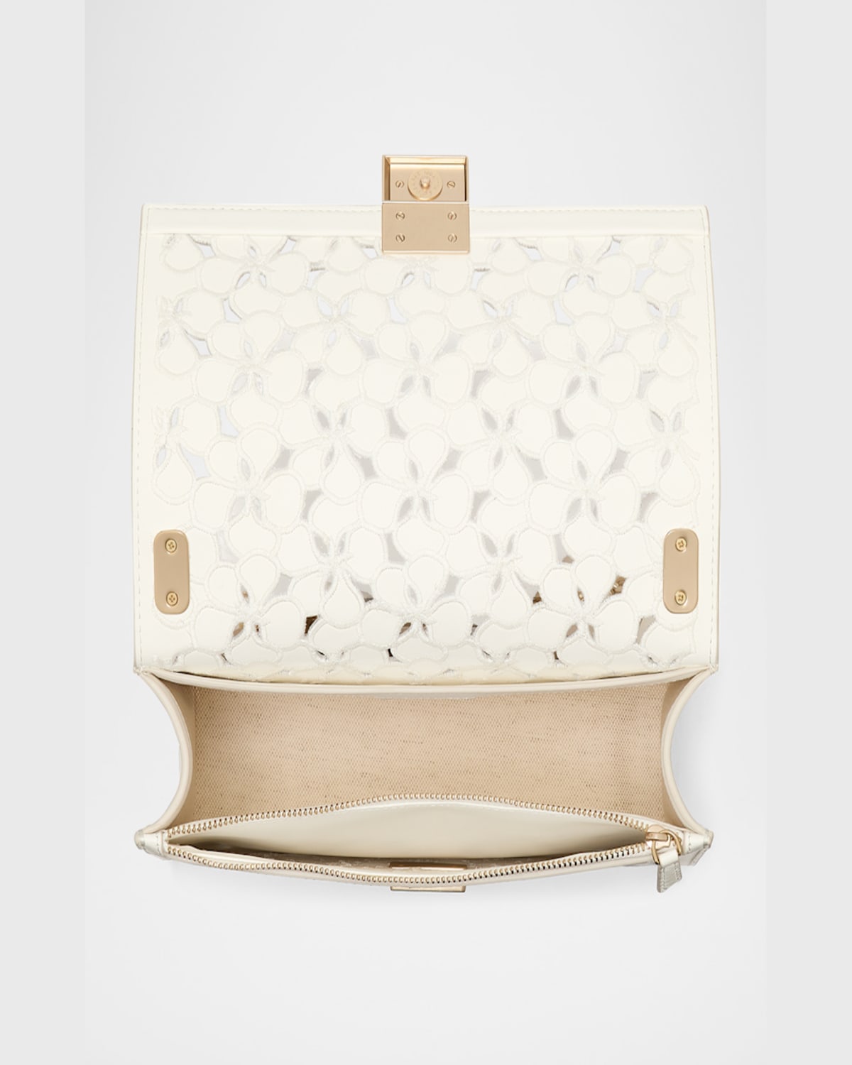 Kate Spade New York Deco Eyelet Leather Convertible Crossbody Bag In True White