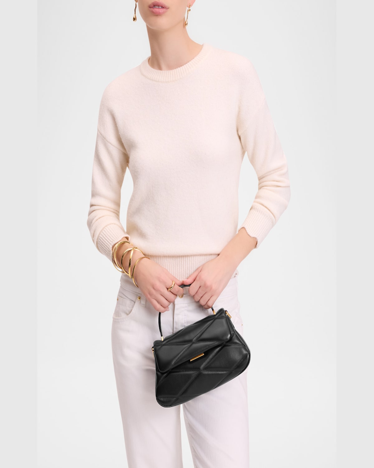 Kate Spade Grace Quilted Leather Top-handle Bag In Black