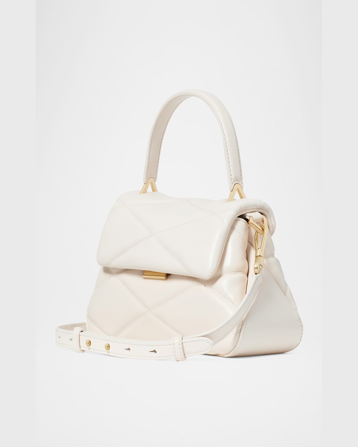 Kate Spade Grace Quilted Leather Top-handle Bag In Cream.