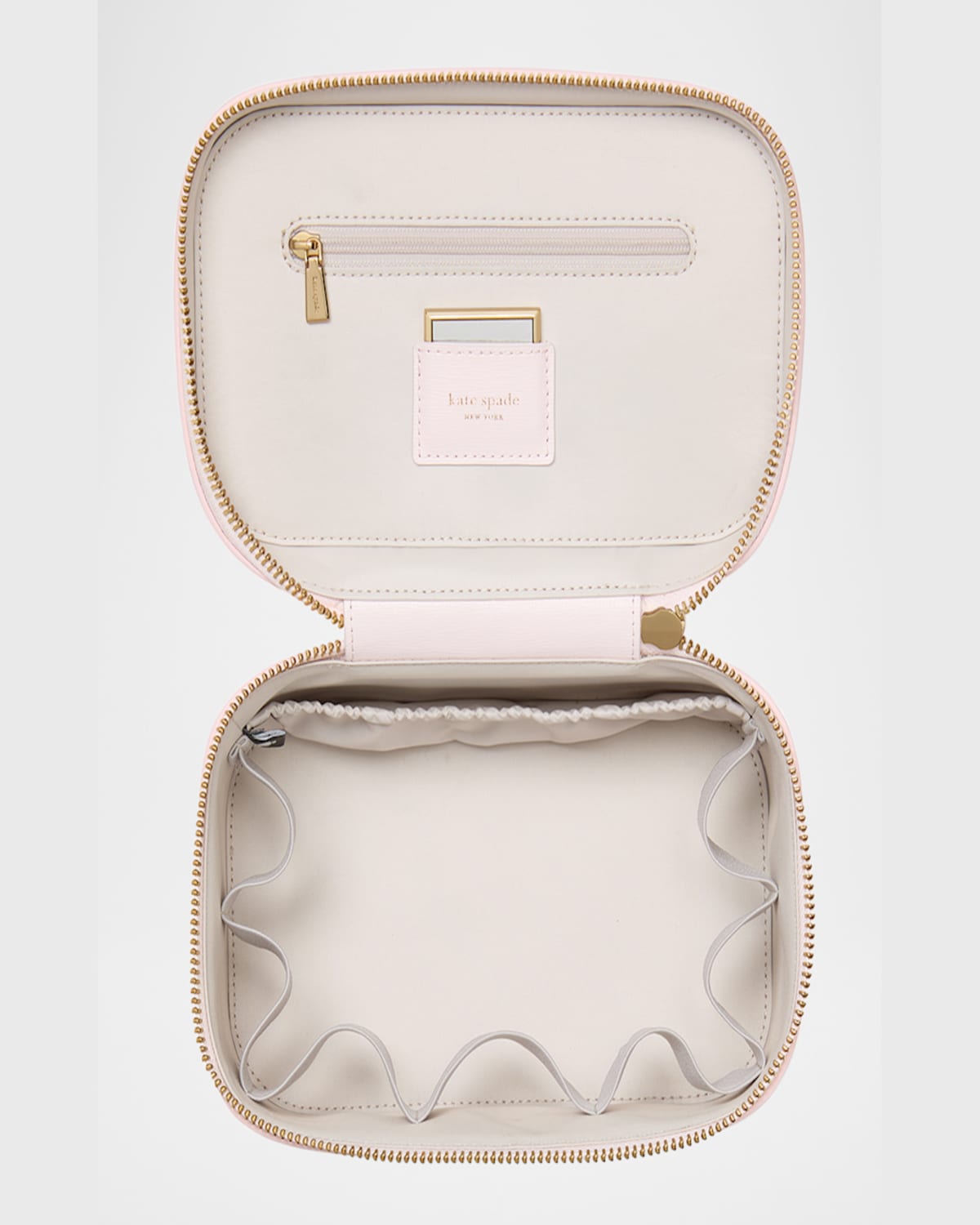 Kate Spade Devin Spring Pansies Leather Vanity Case In Blush Cloud Multi
