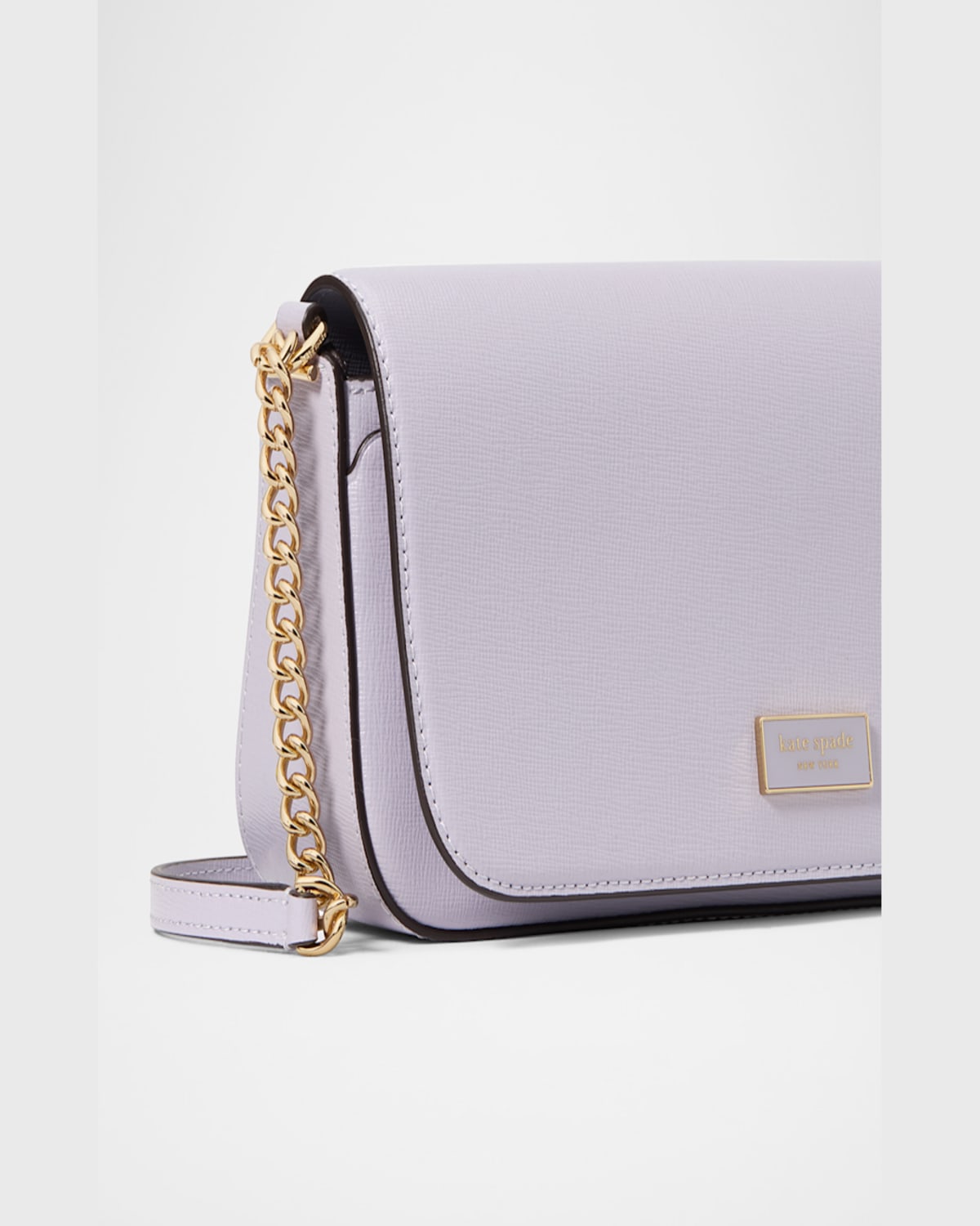 Kate Spade Serena Flap Leather Chain Wallet In Lavender Cream