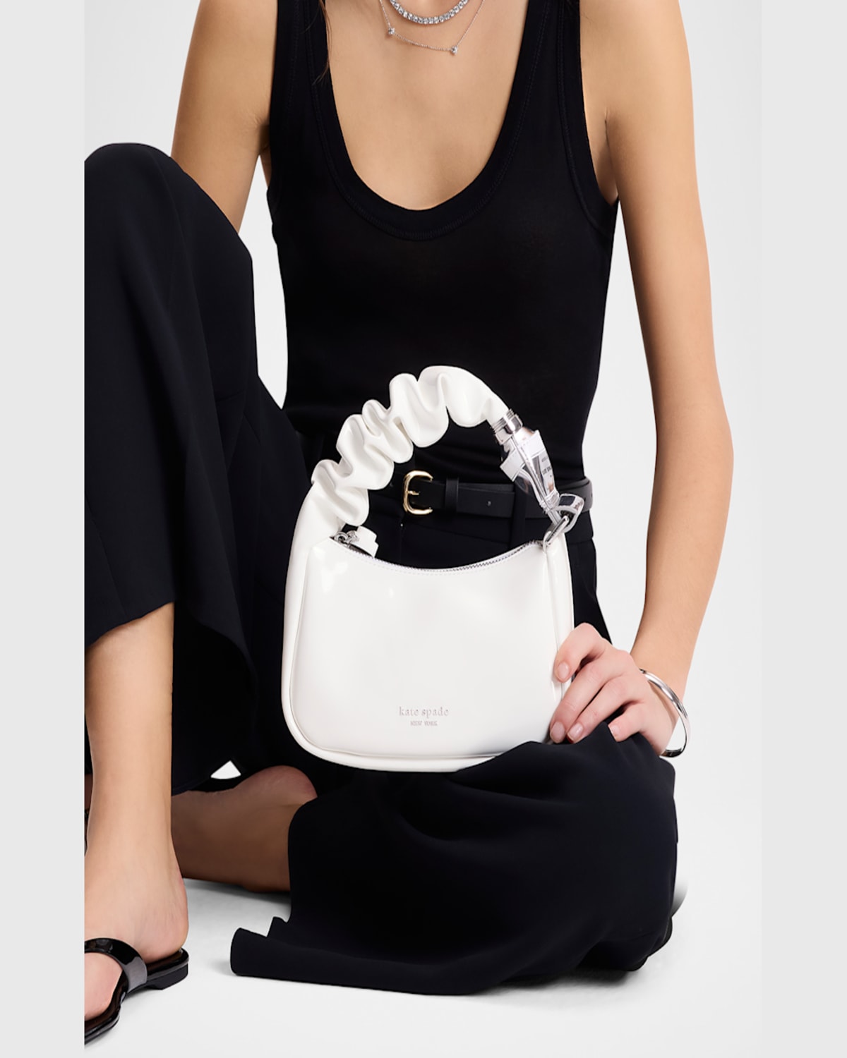 Kate Spade Squeeze Patent Top-handle Bag In True White
