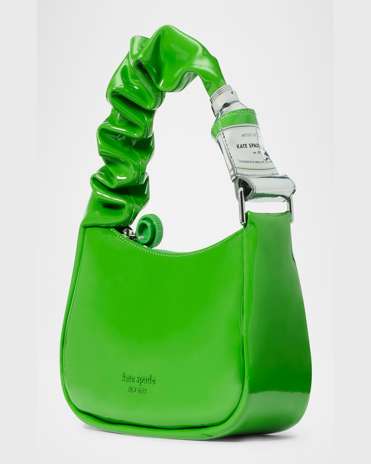 Shop Kate Spade Squeeze Patent Top-handle Bag In Ks Green