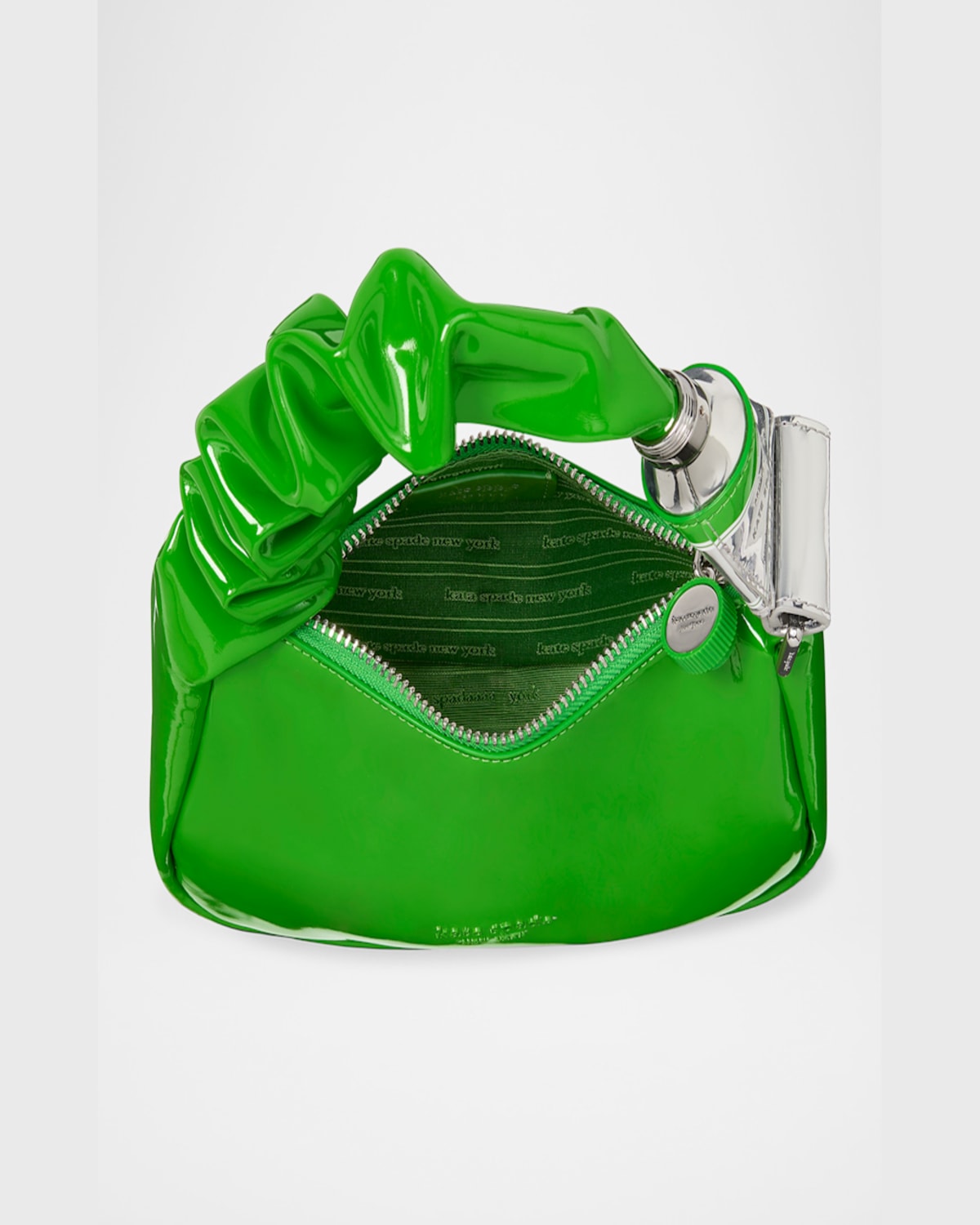 Shop Kate Spade Squeeze Patent Top-handle Bag In Ks Green