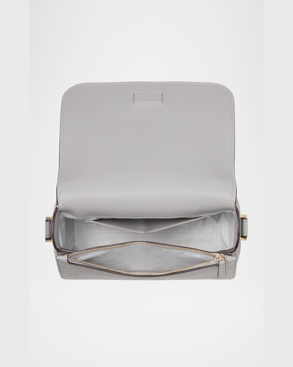 Kate Spade Liv Flap Leather Crossbody Bag In Nimbus Grey.