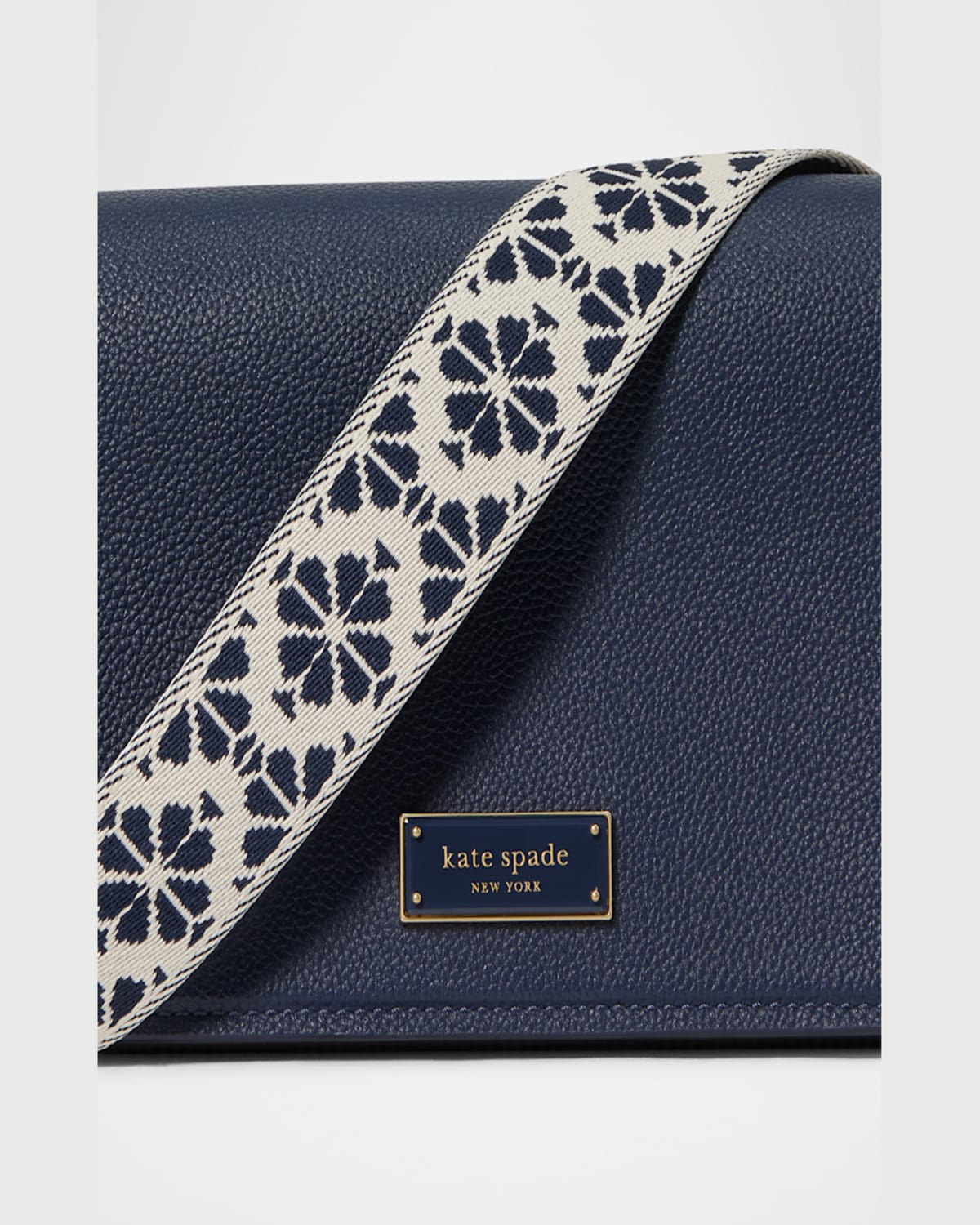 Kate Spade New York Small Liv Pebble Leather Flap Crossbody Bag In Parisian Navy