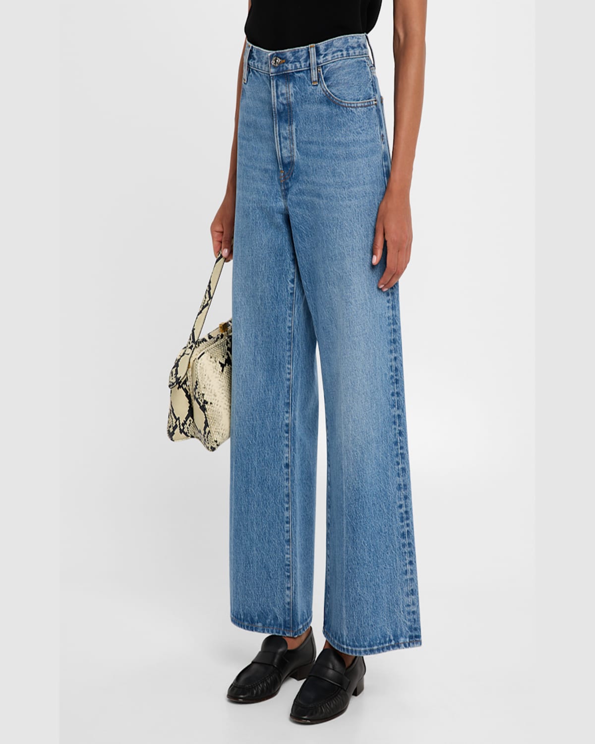 Frame The Pixie Super High Waist Loose Wide Leg Jeans