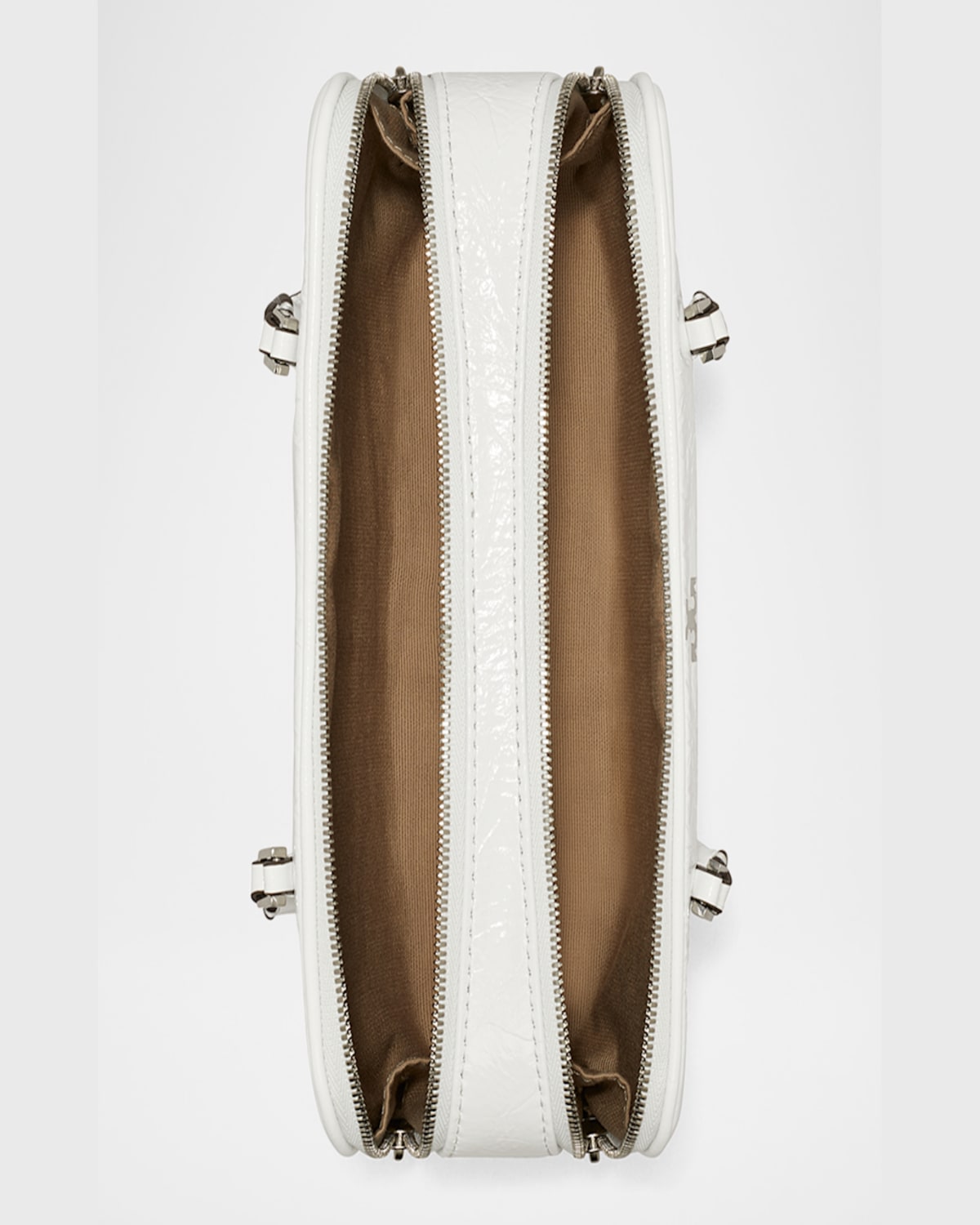 Tory Burch Mini Crinkle Leather Marshmallow Satchel In White