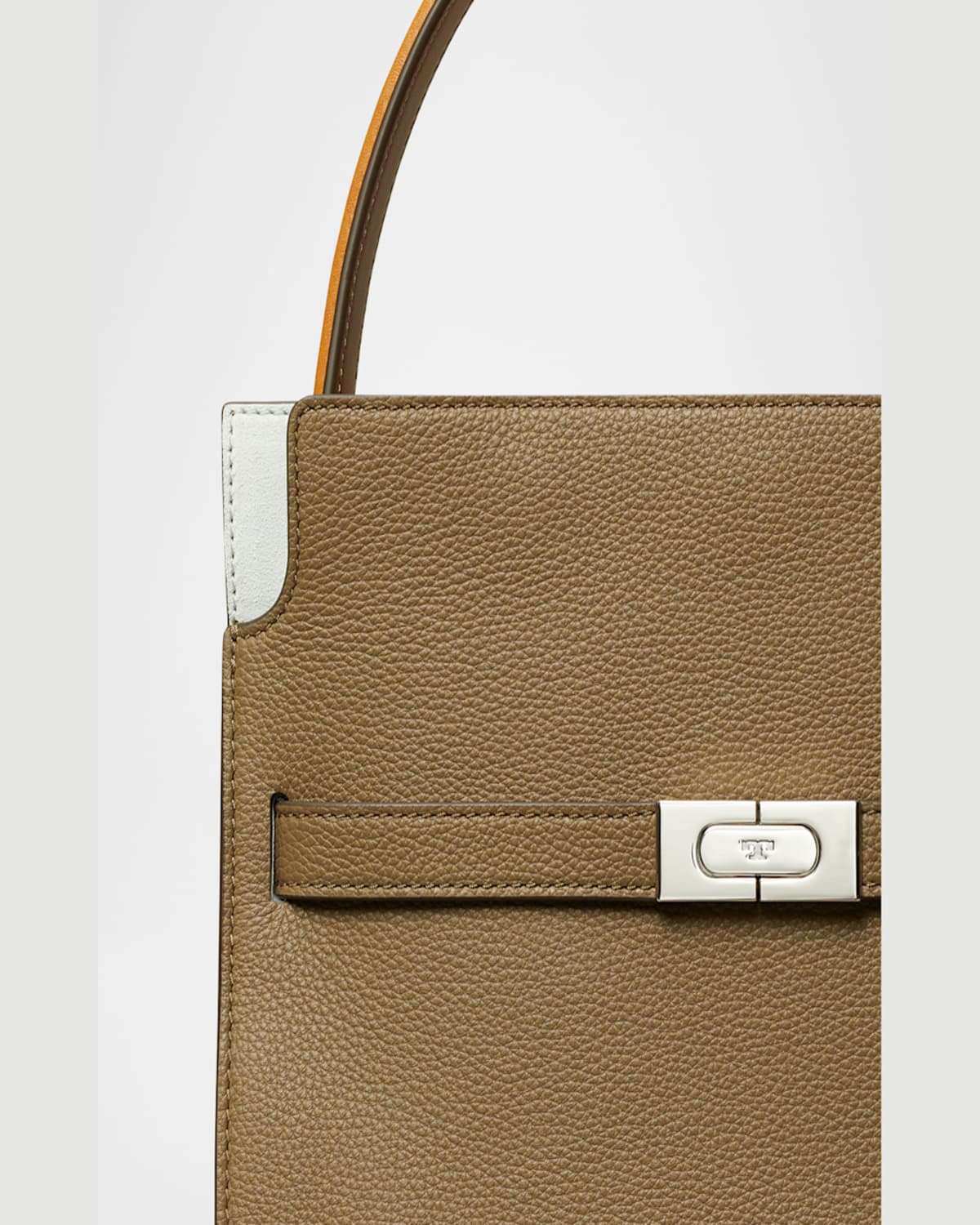 Tory Burch Lee Radziwill Small Double Leather Top-handle Bag In Wild Mushroom