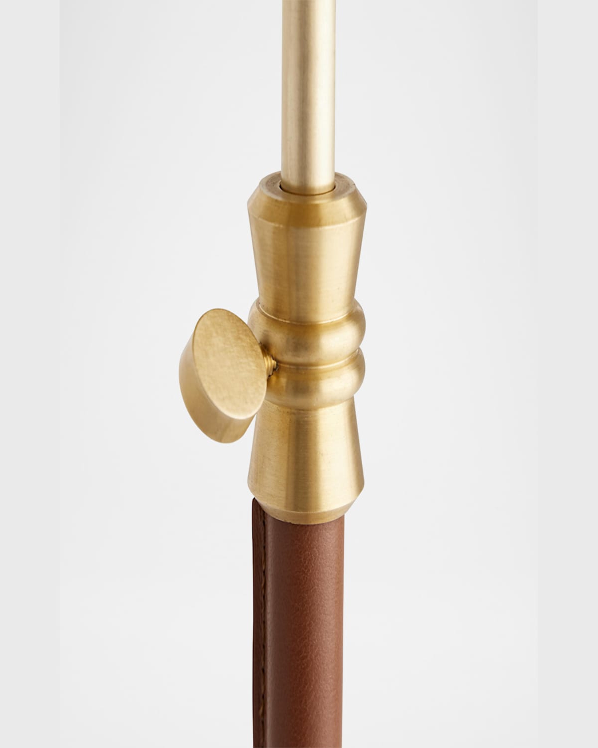 Arteriors Addison Adjustable Leather Accent Table In Cognac