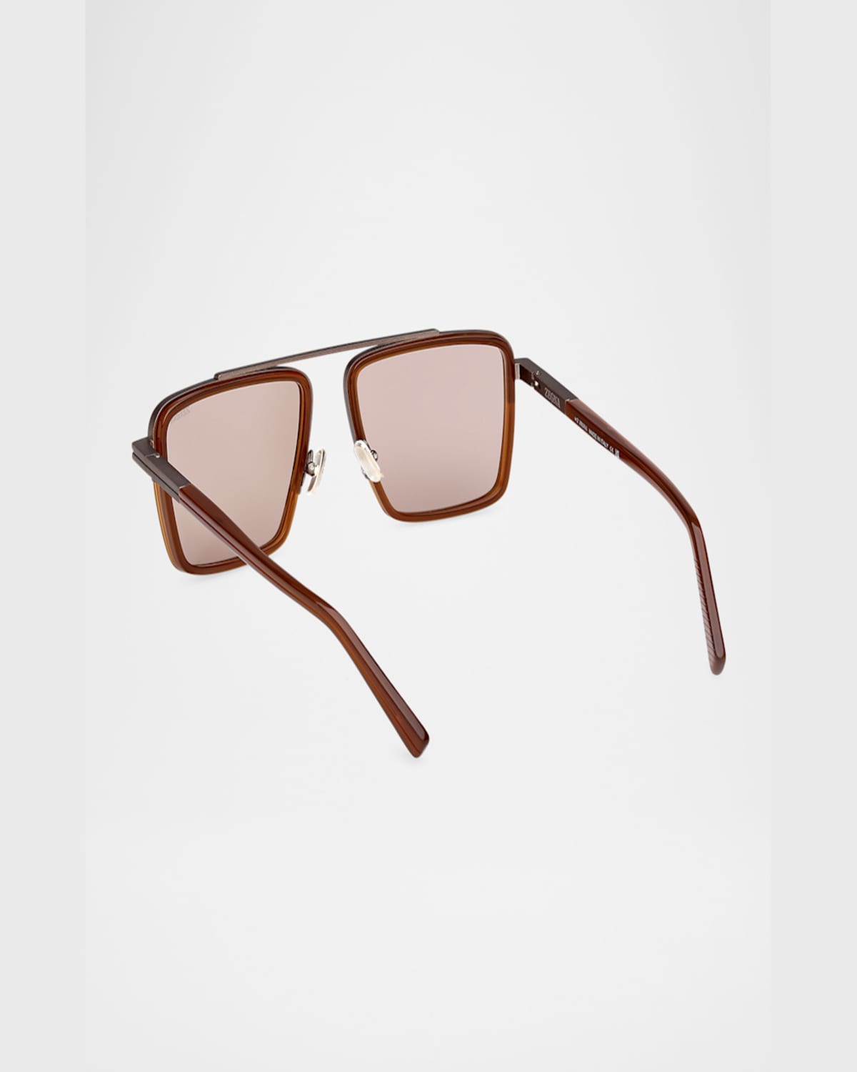 Zegna Aviator Frame Sunglasses In Brown