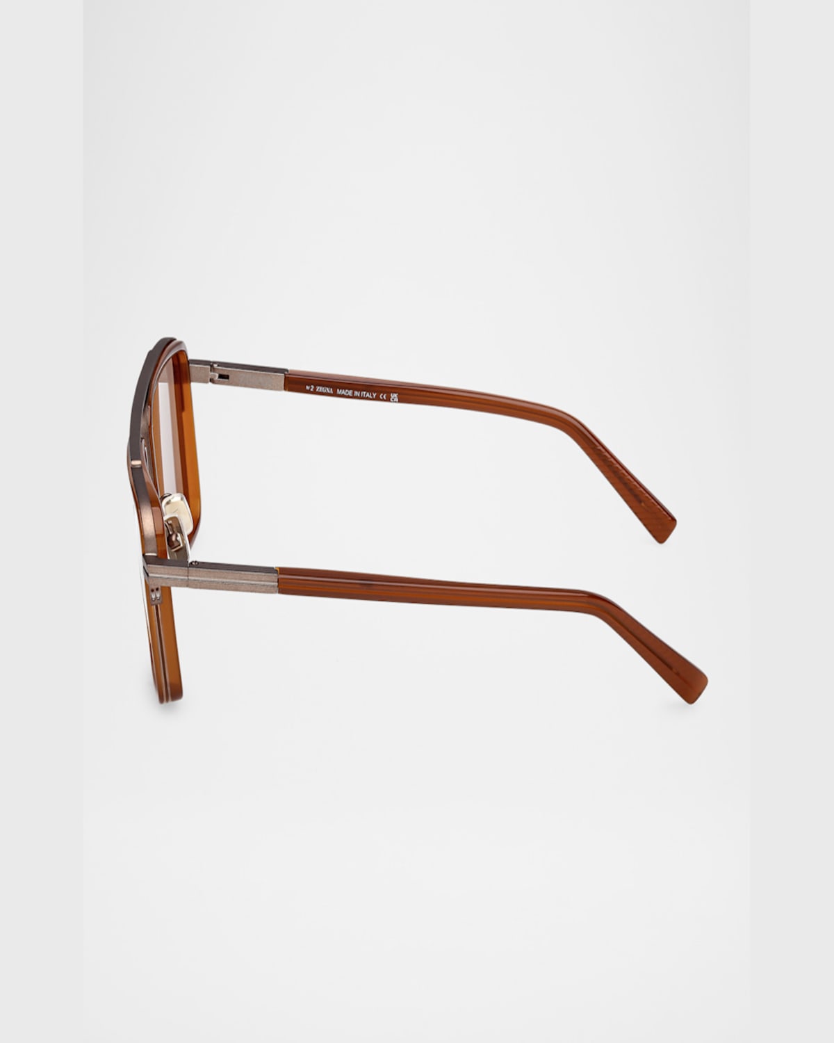 Zegna Aviator Frame Sunglasses In Brown