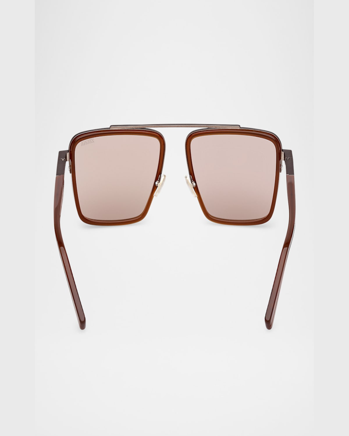 Zegna Aviator Frame Sunglasses In Brown