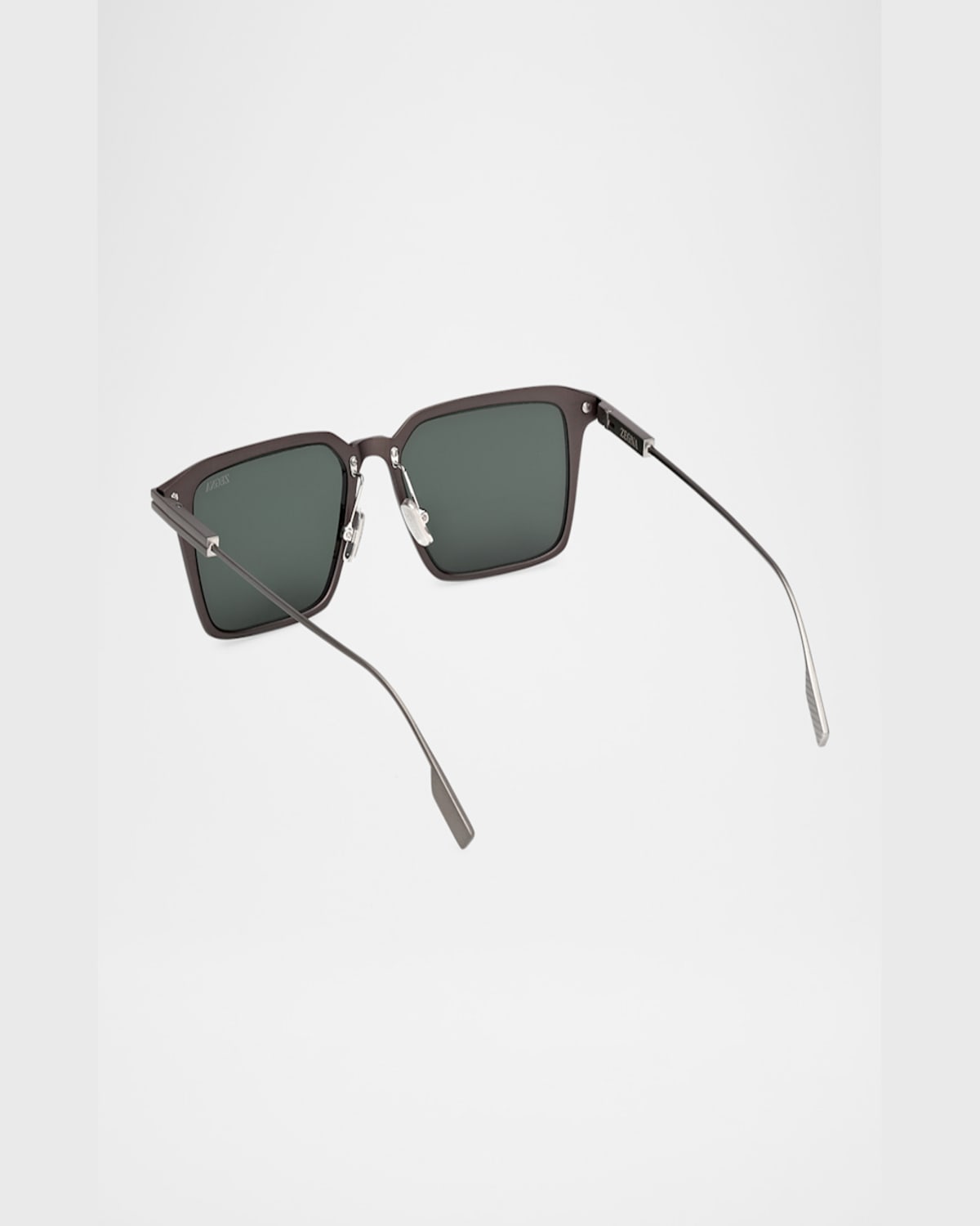 Zegna Men's Aluminum Square Sunglasses In Matte Grey Dark Grey Aniline